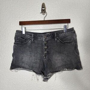 Universal Thread High Rise Shortie Denim Shorts Faded Black Size 12/31R